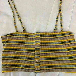 Olivaceous Striped Ribbed Knit Size Large